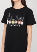 Нічна сорочка жіноча 020130082 чорний друзі - Зображення 2