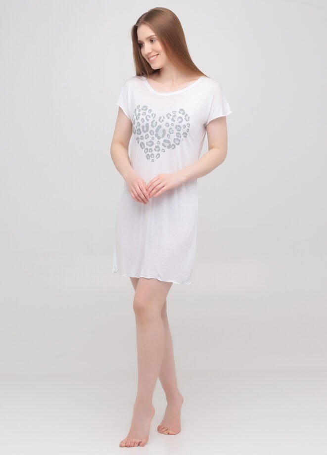 0 Нічна сорочка жіноча 020430177н сірий серце - Зображення 1