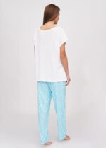 Піжама жіноча 010334116_біло-блакитний - Зображення 2