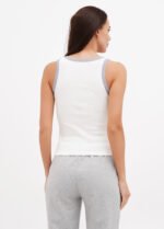 Топ жіночий110320054_біло-сірий - Зображення 2