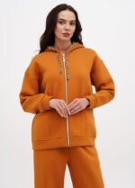 Кофта жіноча з леопардовими вставками 221654882к_гірчичний