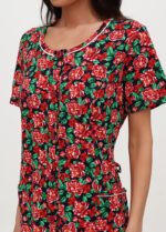 Халат жіночий 030120108_синьо-червоний - Зображення 4