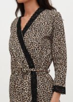 Халат жіночий з мереживом PREMIUM 030350203_леопардовий - Зображення 4