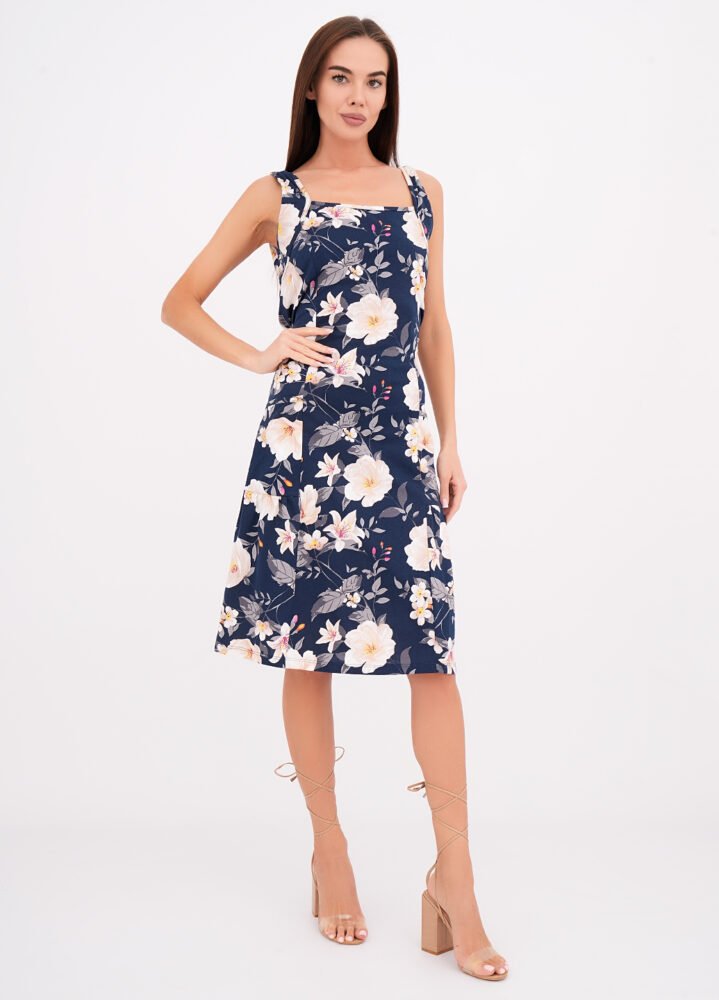 _DSC4545 Сарафан «Квіткова фея» 040120055_бежево-синій - Зображення 1