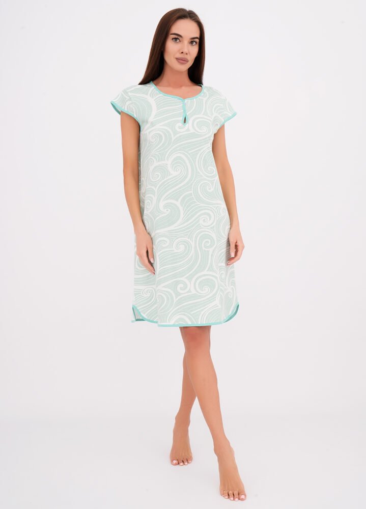 _DSC4664 Нічна сорочка жіноча 020120192_ментоловий - Зображення 1