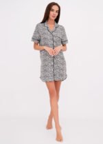 Нічна сорочка жіноча 020130090_біло-чорний