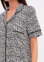 Нічна сорочка жіноча 020130090_біло-чорний - Зображення 2