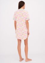 Нічна сорочка жіноча 020130090_рожеві квіти - Зображення 4
