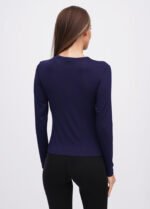 Лонгслів жіночий 070350196_темно-синій - Зображення 2