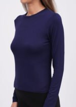 Лонгслів жіночий 070350196_темно-синій - Зображення 3