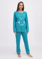 Піжама жіноча 010254105_синьо-зелений