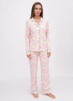 Піжама жіноча 010654268_рожевий квітка