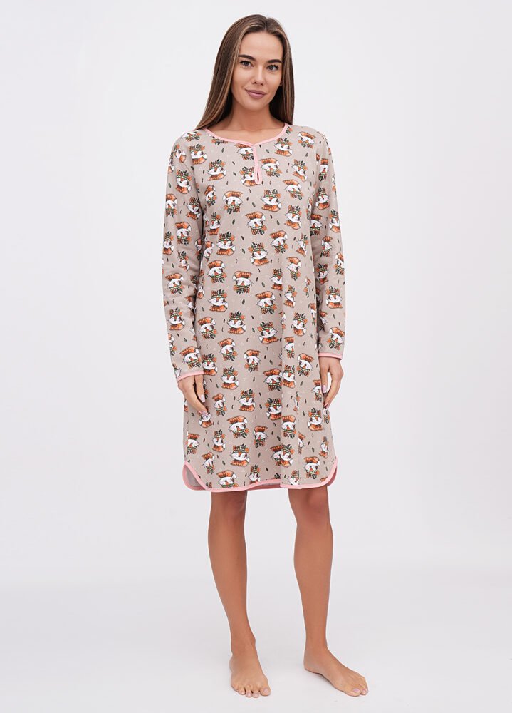 DSC04359 Нічна сорочка жіноча 020240196_кавовий - Зображення 1