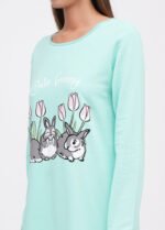 Нічна сорочка жіноча 020250081_ментоловий - Зображення 3