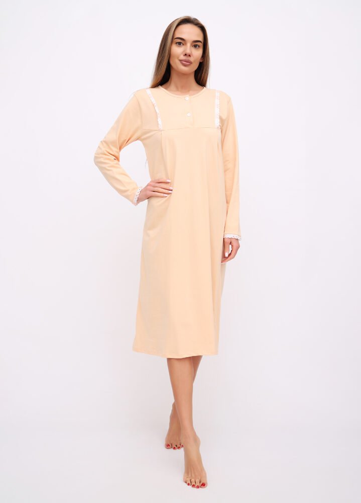 0085 Нічна сорочка жіноча 020240171_пісочний - Зображення 1