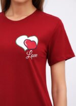 Нічна сорочка жіноча 020330082_бордовий - Зображення 4