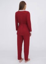 Піжама жіноча 040444123_темно-червоний - Зображення 4