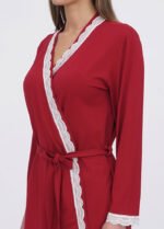 Піжама жіноча 040444123_вишневий - Зображення 2