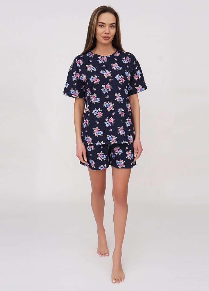 09369 Піжама жіноча 010131020_темно-синій - Зображення 1