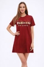 Нічна сорочка жіноча 020330082_бургунді
