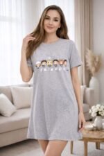 Нічна сорочка жіноча 020130082_сірий друзі