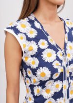 Халат жіночий 030120031_біло-синій - Зображення 4