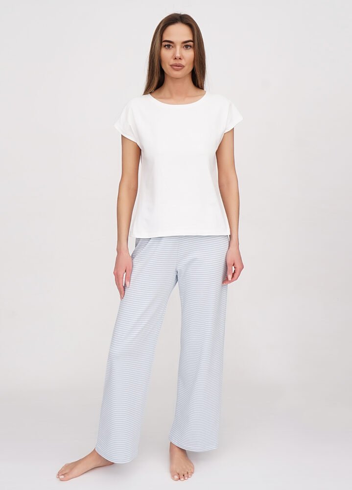 канцтовари03893 Піжама жіноча 010334253_біло-блакитний - Зображення 1