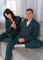 Парний комплект теплих піжам 010254137к_червоно-зелений - Зображення 4